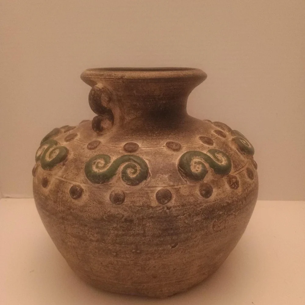 Vintage Handmade Greek/Roman Reproduction Terra Cotta Vase